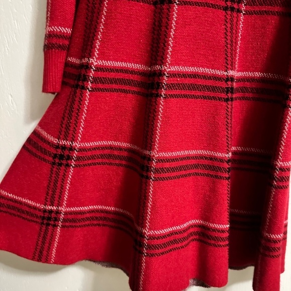 POPPIES AND ROSES Girls 8 Preppy Red Plaid Winter Sweater Dress - Picture 5 of 8